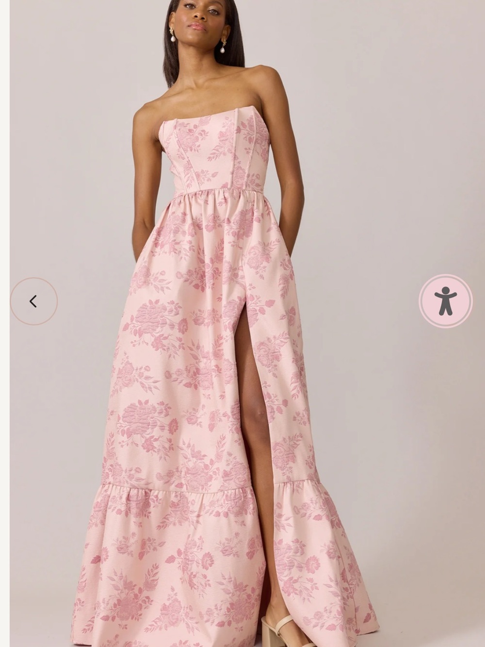 Revelry Vienna Jacquard Dress in Pink